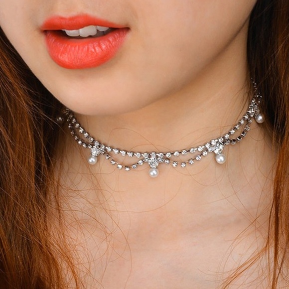 The Irish Gem Jewelry - Diamond & Pearl Choker Necklace